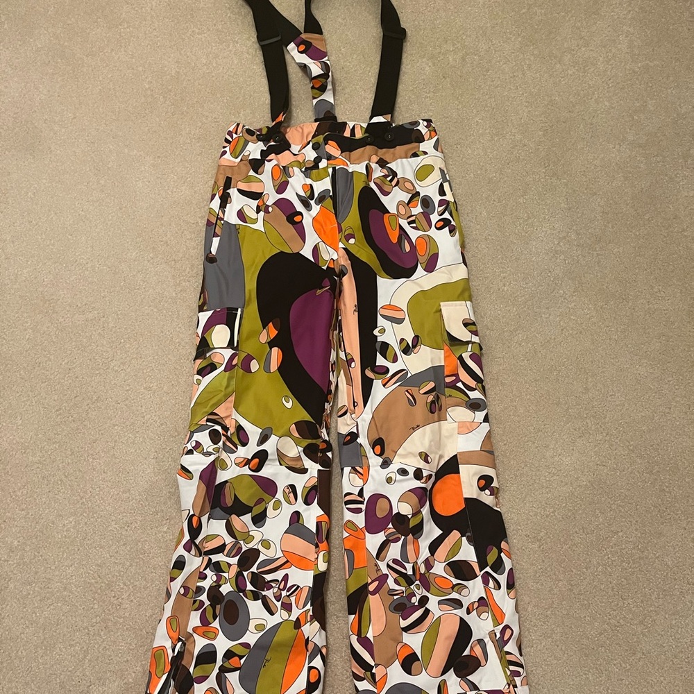 Emilio Pucci ski pants & suspenders. Size M